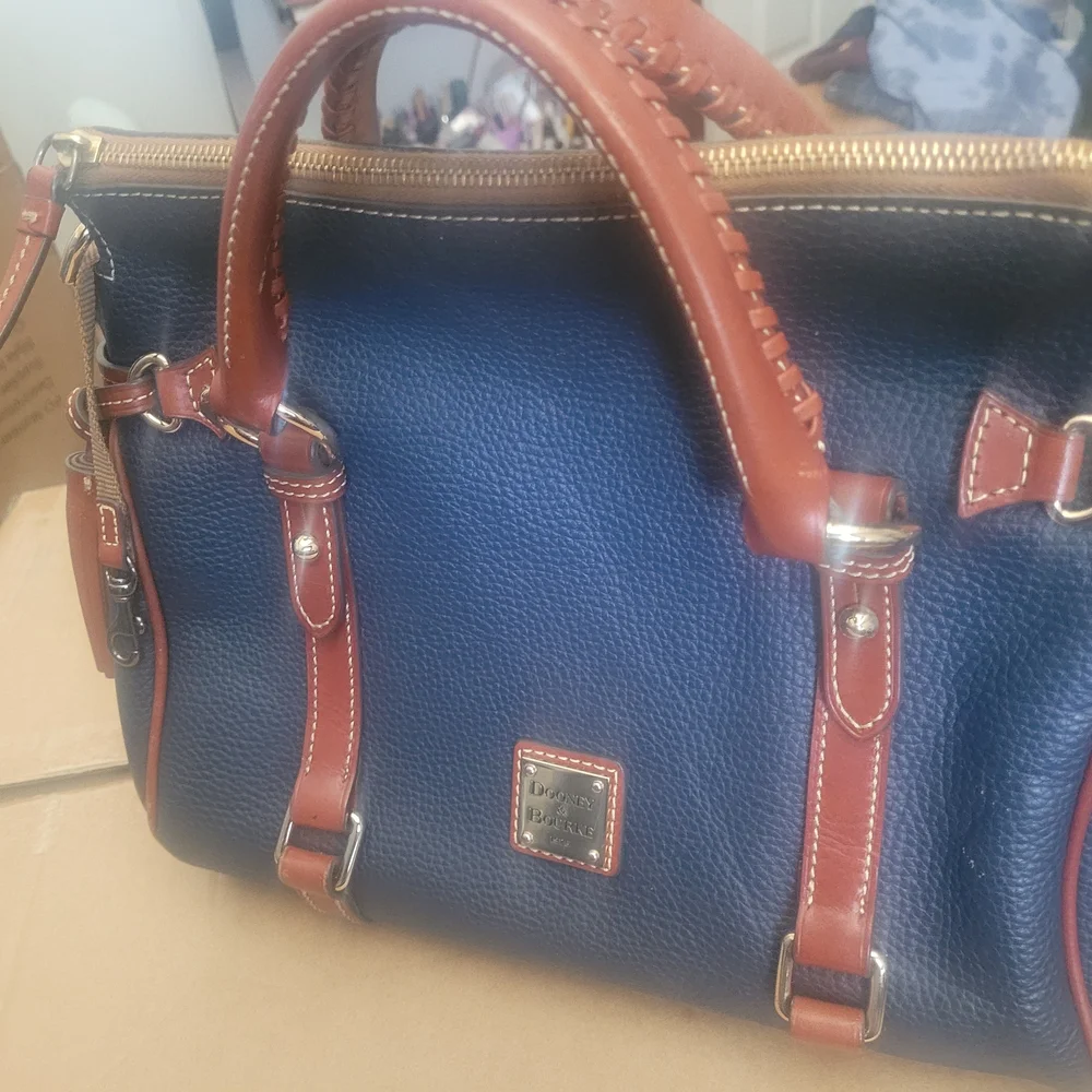 Dooney & Bourke Navy, Brown Leather Handbag Set - Picture 12 of 16